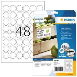 HERMA - Etiket herma power 10915 rond 30mm wit 1200 stuks
