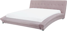 Beliani LILLE - Waterbed - Roze - Fluweel
