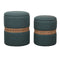 Poef Versa Groen Polyester Linnen Bamboe Hout MDF