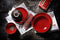 Palmer - Lava - Serviesset - 6 persoons - 24 delig - Rood/Bruin - Stoneware - Bordenset