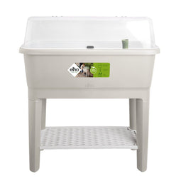 Elho Noa Kweektafel 80 - Kweekbak op Poten met Deksel en Waterreservoir - Ø 78.5 x H 34.2 cm - Warm grijs