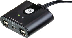 Aten US224 - USB 2.0 Schakelaar - 4 USB apparaten op 2 PC's - 1,2m kabel (2 stuks)