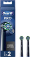 Oral-B Pro - CrossAction Opzetborstels - Verwijdert tot 100% meer tandplak - Zwart (2 stuks)