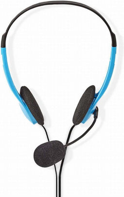 Nedis CHST100BU - Stereo headset - Verstelbare hoofdband en comfortabele oorkussentjes - Blauw