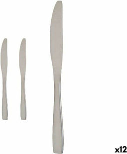 Messen Set 55,5 x 2 x 0,5 cm Zilverkleurig Roestvrij staal (12 Stuks)