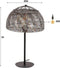 Tafellamp Ø35 cm Armor Open Design Zwartbruin Woonkamer - Stijlvolle Tafellamp - Zwart Bruin - 35x35x55 cm - Sfeervolle Verlichting - Modern Interieur - Geschikt voor Slaapkamer en Bureau