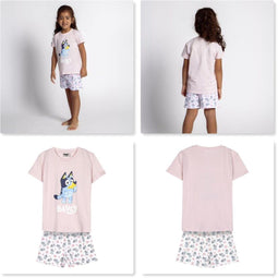Pyjama "Bluey" Single Jersey short roze kids series 2 Jaar