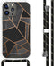 iMoshion Hoesje Geschikt voor iPhone 13 Pro Max Hoesje Met Koord - iMoshion Design Hoesje met Koord - Zwart / Meerkleurig / Goud / Black Graphic
