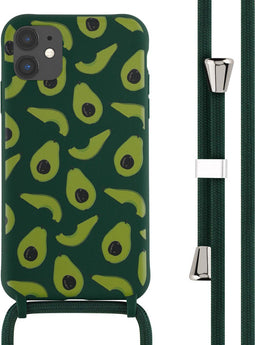 iMoshion Hoesje Geschikt voor iPhone 11 Hoesje Met Koord - iMoshion Siliconen design hoesje met koord - Groen / Avocado Green