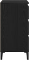 vidaXL - Nachtkastje - Zwart - Eiken - 40x35x70 - cm - Bewerkt - Hout