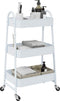 vidaXL - Opbergtrolley - 3-laags - 42x41,5x77 - cm - staal - wit