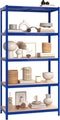 vidaXL - Opbergrekken - 3 - st - 5-laags - staal - en - bewerkt - hout - blauw