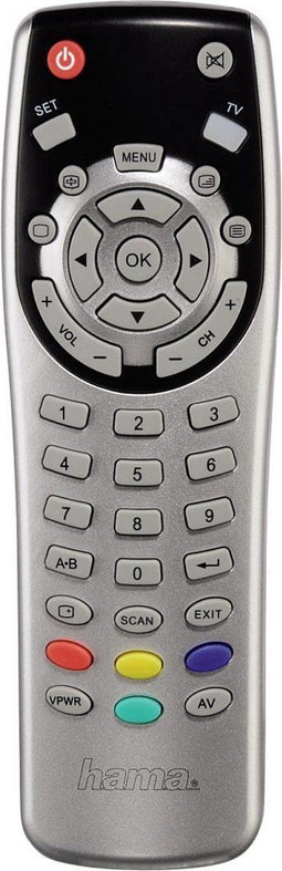 Hama 1in1 - Universele afstandsbediening - Werkt op accu en batterijen - Zilver