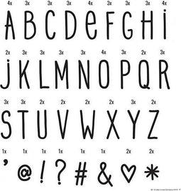 A Little Lovely Company - Lightbox A4/A5 sheets - Handgetekende letters en symbolen - Zwart (85 stuks)
