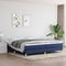 vidaXL - Boxspringbed - 200x200 cm - Stof - Blauw