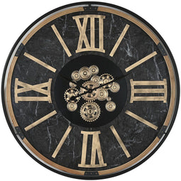 Home ESPRIT - Muurklok - Metaal Kristal 127 X 9 X 127 cm - Zwart Goud