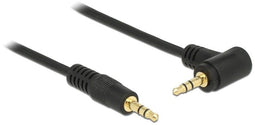 Delock 3.5 mm - Jack stereo audio kabel - 90° haakse connector - Zwart (1 m)