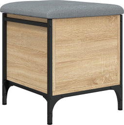 vidaXL - Opbergbankje - 42x42x45 - cm - bewerkt - hout - sonoma - eikenkleurig