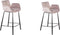 Zuiver Brit Counter Barkruk - Roze - Velvet - Set van 2