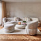 Riviera Maison San Remo Stool D70 Simply White - Polyester, Acryl, Rubberhout - Gewoon Wit - 72.0x72.0x43.0 cm