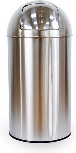 BRASQ Push Bin - Prullenbak - Vuilnisbak met uitneembare afvalemmer - RVS - 30 liter