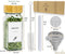 Budu Kruidenpotjes Set - 28 stuks - Glazen potjes met bamboe deksel - Inclusief 160 stickers en accessoires (28 stuks)