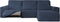 Hoes voor chaise longue met korte armleuning rechts Eysa ROC Blauw 120 x 120 x 360 cm