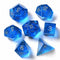 Dobbelstenen Set - Glas Shattered - 7-delige D4 D6 D8 D10 D10-00 D12 D20 - Blauw