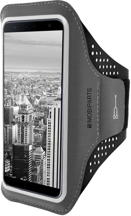 Mobiparts Comfort Fit Sport Armband - Samsung Galaxy J6 Plus (2018) - Lichtgewicht ademend materiaal - Zwart