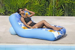 Bestway Luxury fabric lounge - Luchtbed met rugleuning en bekerhouder - Blauw