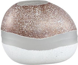 PTMD Sibylle White Glass Vase Organic Shape Brown Top S