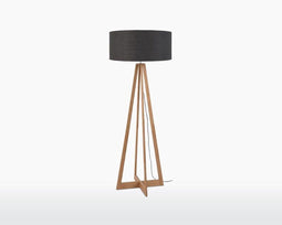 GOOD&MOJO Vloerlamp Everest - Donkergrijs/Bamboe - Ø60cm - Scandinavisch,Bohemian - Staande lampen voor Woonkamer - Slaapkamer