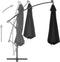 vidaXL - Zweefparasol - met - LED-verlichting - 350 - cm - zwart