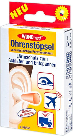 Wundmed - Oordoppen - 4 Stuks - Voor Vliegtuig - Slapen - Zwemmen - Kindvriendelijk - Zwemdoppen