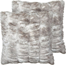 MACODES - Sierkussen set van 2 - Grijs - Kunstbont