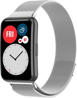 iMoshion Bandje Geschikt voor Huawei Watch Fit - iMoshion Milanees magnetische band met installatiehulp - Zilver