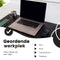 WURK Dubbelzijdige Bureau Onderlegger Kunstleer en Kurk - Bureau Organizer – Bureaumat – Bureau Accessoires – Muismat XXL – Inclusief Kabel Clip - Zwart Kurk - 90x45