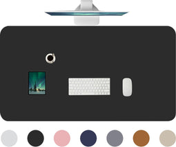 WURK Muismat XXL - Bureau Onderlegger - Bureau Organizer - Bureaumat - Inclusief Kabel Clip - 120x60 – Zwart