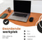 WURK Professionele Bureau Onderlegger Kunstleer – Bureau Organizer – Bureaumat – Bureau Accessoires – Muismat XXL– Inclusief Kabel Clip – 80x40 – Cognac Bruin