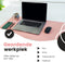 WURK Professionele Bureau Onderlegger Kunstleer - Bureau Organizer – Bureaumat – Bureau Accessoires – Muismat XXL– Inclusief Kabel Clip – 80x40 – Roze