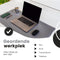 WURK Professionele Bureau Onderlegger Kunstleer – Bureau Organizer - Bureaumat – Bureau Accessoires – Muismat XXL – Inclusief Kabel Clip – 90x45 – Grijs