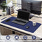 WURK Professionele Bureau Onderlegger Kunstleer – Bureau Organizer – Bureaumat – Bureau Accessoires – Muismat XXL– Inclusief Kabel Clip – 80x40 – Blauw