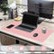 WURK Professionele Bureau Onderlegger Kunstleer - Bureau Organizer – Bureaumat – Bureau Accessoires – Muismat XXL– Inclusief Kabel Clip – 80x40 – Roze