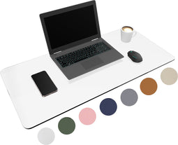 WURK Professionele Bureau Onderlegger Transparant - Bureau Organizer – Bureaumat – Bureau Accessoires – Muismat XXL - Inclusief Kabel Clip - 80x40