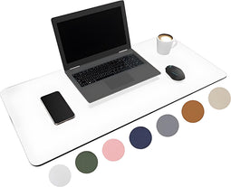 WURK Professionele Bureau Onderlegger Transparant - Bureau Organizer – Bureaumat – Bureau Accessoires – Muismat XXL - Inclusief Kabel Clip - 90x45