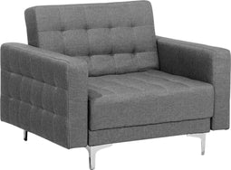 ABERDEEN - Chesterfield fauteuil - Grijs - Polyester