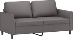 vidaXL - Tweezitsbank - 140 - cm - kunstleer - grijs