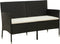 vidaXL - Tuinbank - 3-zits - met - kussen - poly - rattan - zwart