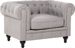 CHESTERFIELD - Chesterfield fauteuil - Lichtgrijs - Polyester