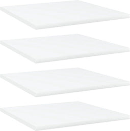 vidaXL - Wandschappen - 4 - st - 40x40x1,5 - cm - bewerkt - hout - wit